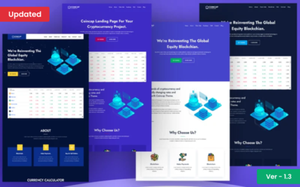 Coincap – Cryptocurrency ICO Landing Page WordPress Theme
