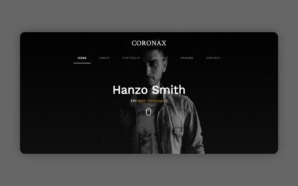 Coronax - Personal Portfolio Landing Page Template