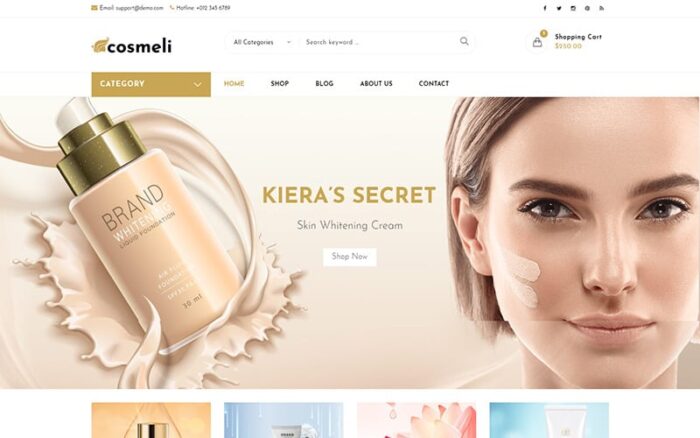 Cosmeli -  Cosmetics & Beauty for WordPress. WooCommerce Theme