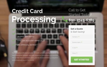 Credit Card Processing - Merchant Services Creative HTML Landing Page Template