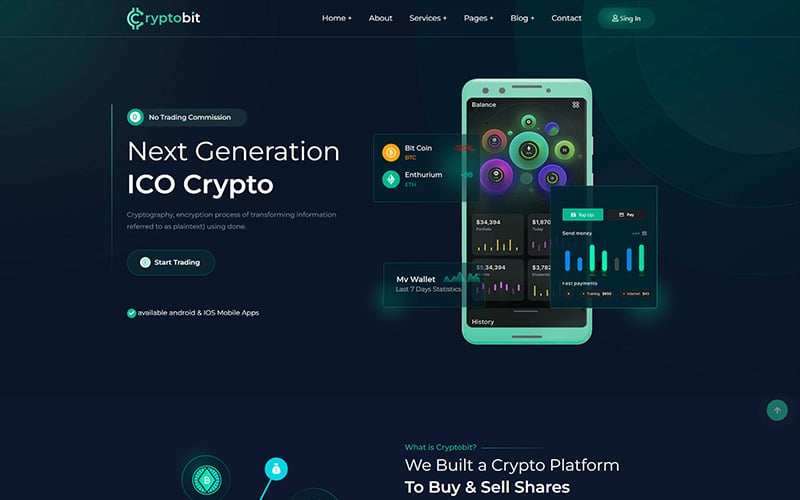 Cryptobit Cryptocurrency  HTML5 Template