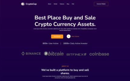 CryptoCap - Cryptocurrency  Landing Page Template