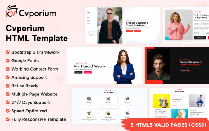 Cvporium Responsive HTML Website Template