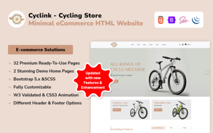 Cyclink - Cycling Store Minimal eCommerce HTML Website