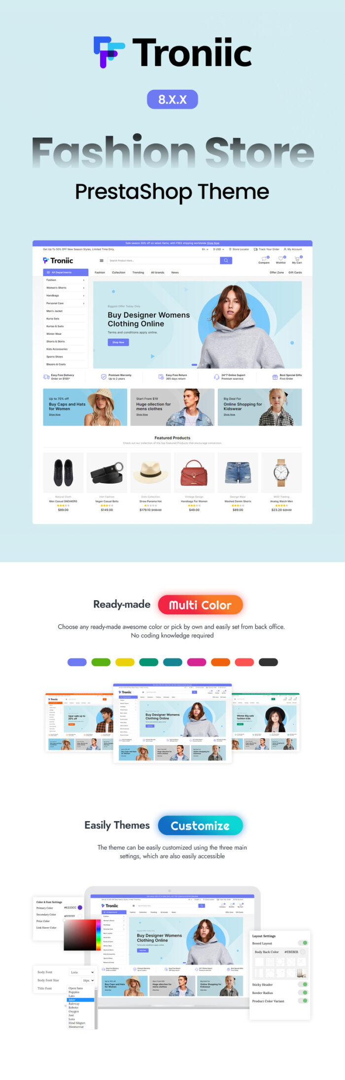 Troniic Fashion and Clothes PrestaShop Theme - Features Image 1