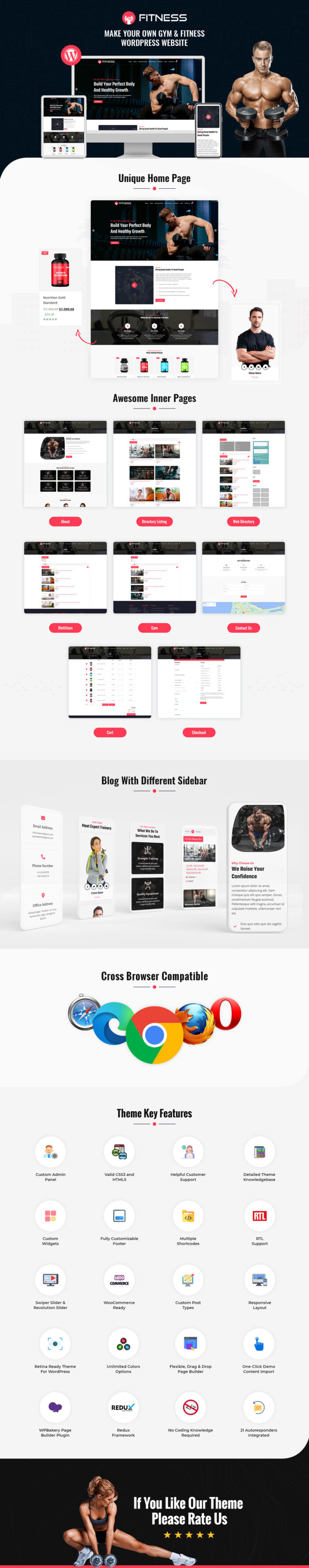 FitX - Gym & Fitness WordPress Theme - Features Image 1