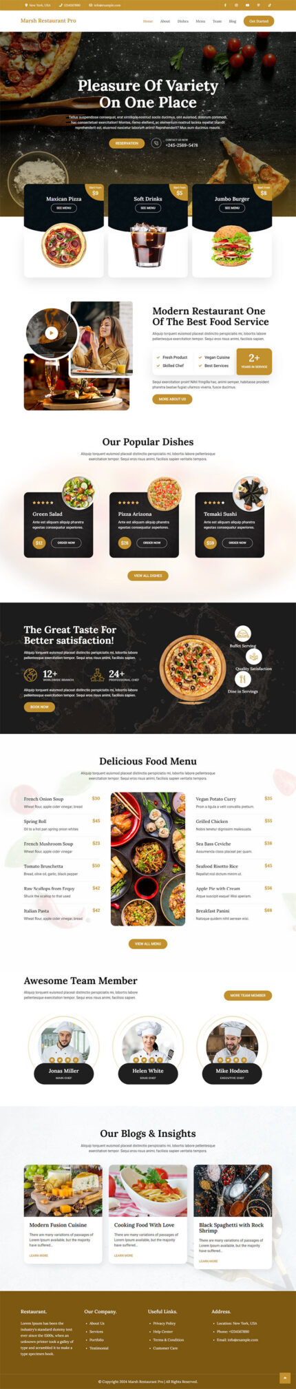 Marsh Restaurant Pro - Elementor based Restaurant WordPress Theme - Features Image 1