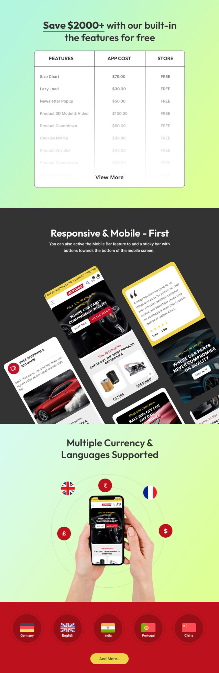 Autoigo - Automotive Car & Spare Parts Auto Tool Multipurpose Shopify 2.0 Responsive Theme - Features Image 2