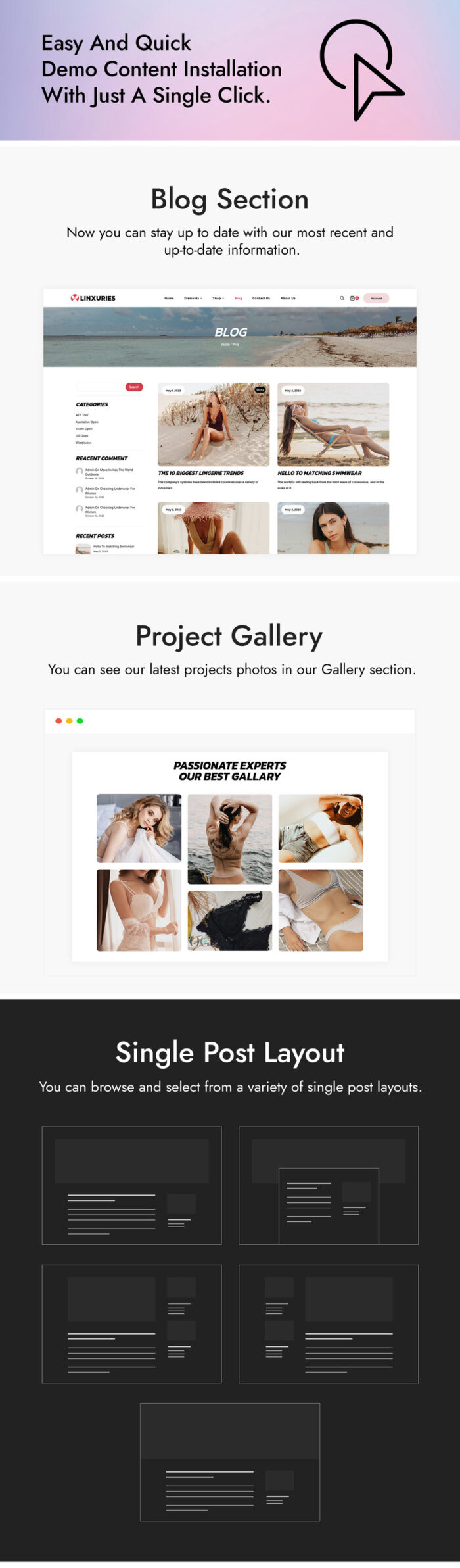 Linxuries - Lingerie and Bikini WordPress Theme - Features Image 4