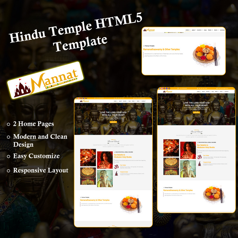 Mannat - Hindu Temple HTML5 Template - Features Image 1