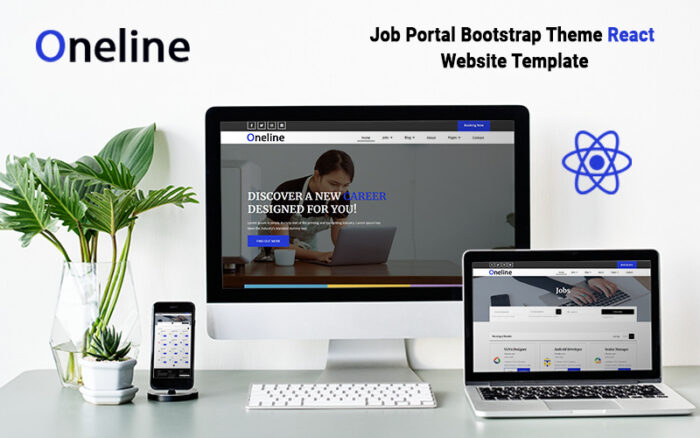 Oneline - Job Portal React Template - Features Image 1