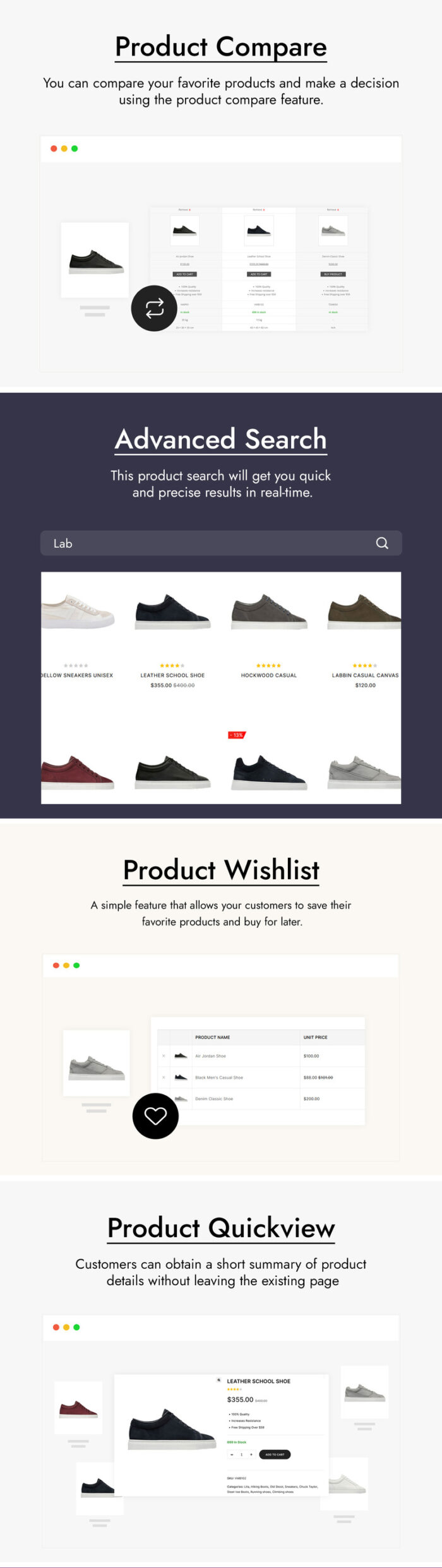 Shoeser - Fashion and Shoes WooCommerce Theme - Features Image 2