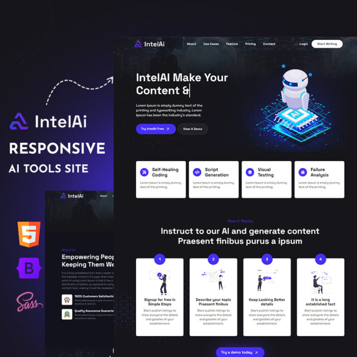 IntelAI - Artificial Intelligence and Machine Learning HTML5 Website Template - Features Image 1