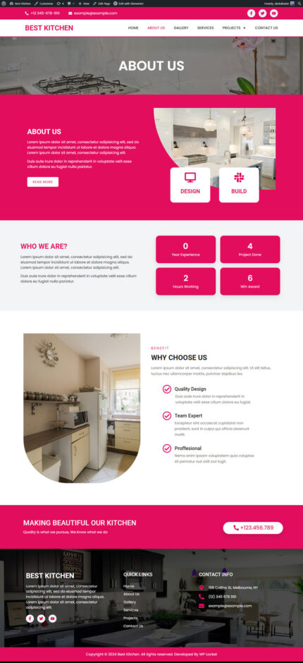 Best Kitchen - Modern Kitchen Elementor Template Kit - Features Image 1