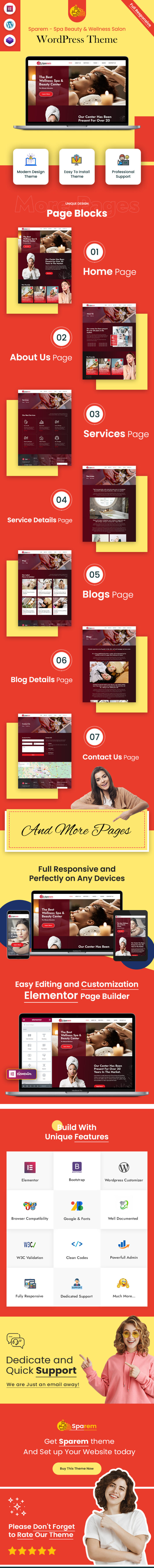 Sparem - Spa Beauty & Wellness Salon Wordpress Theme - Features Image 1