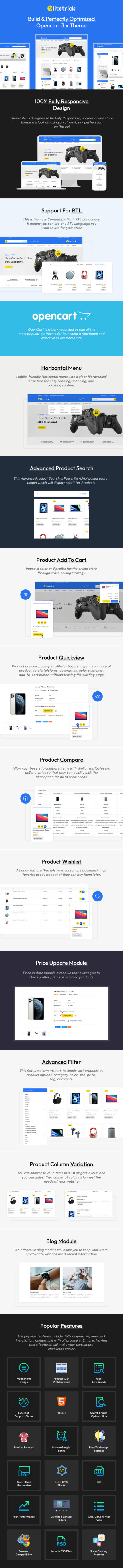 Elitetrick - Electronics Ecommerce Store Opencart - Features Image 1