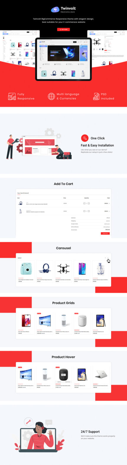 Twinvolt - Multipurpose BigCommerce Theme powered by Stencil - Features Image 1