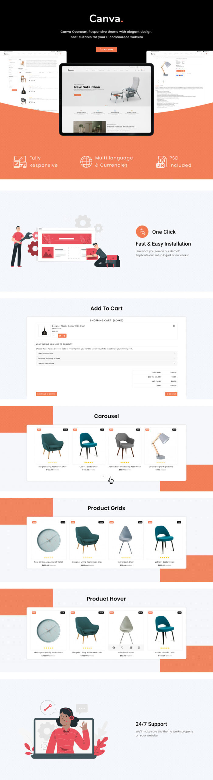 Canva - Modern Furniture OpenCart Template - Features Image 1