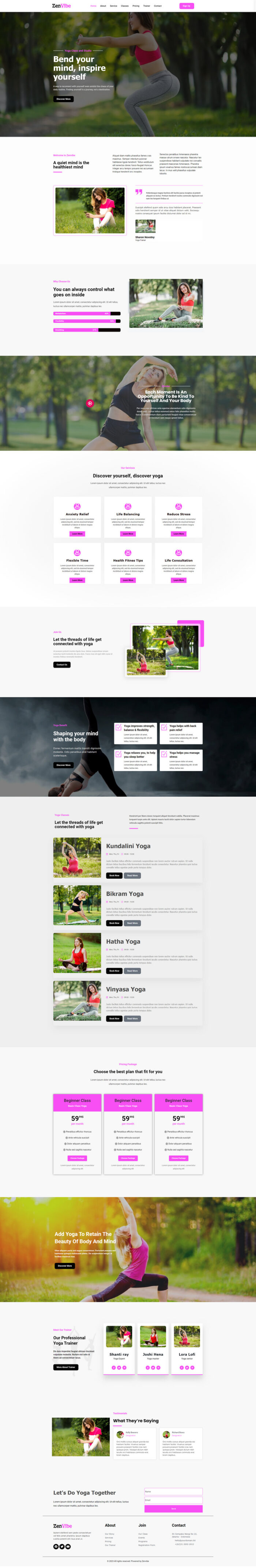 Zenvibe Yoga and Fitness Wordpress Theme - Features Image 1