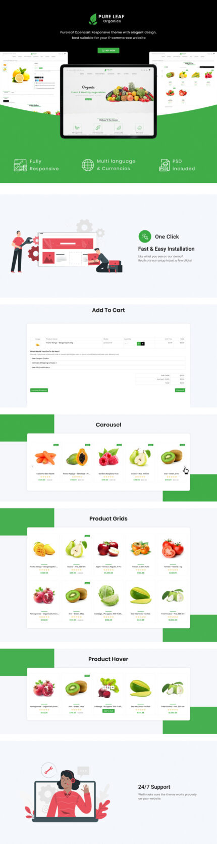 PureLeaf - Grocery Shopping Mall OpenCart Template - Features Image 1