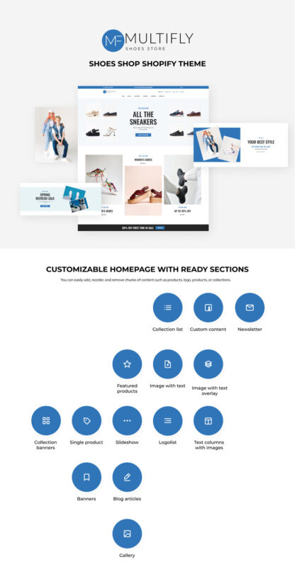 Multifly Theme Brand Shoes Shopify Template - Features Image 1