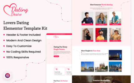 Dating Desire - Lovers Dating Elementor Template Kit