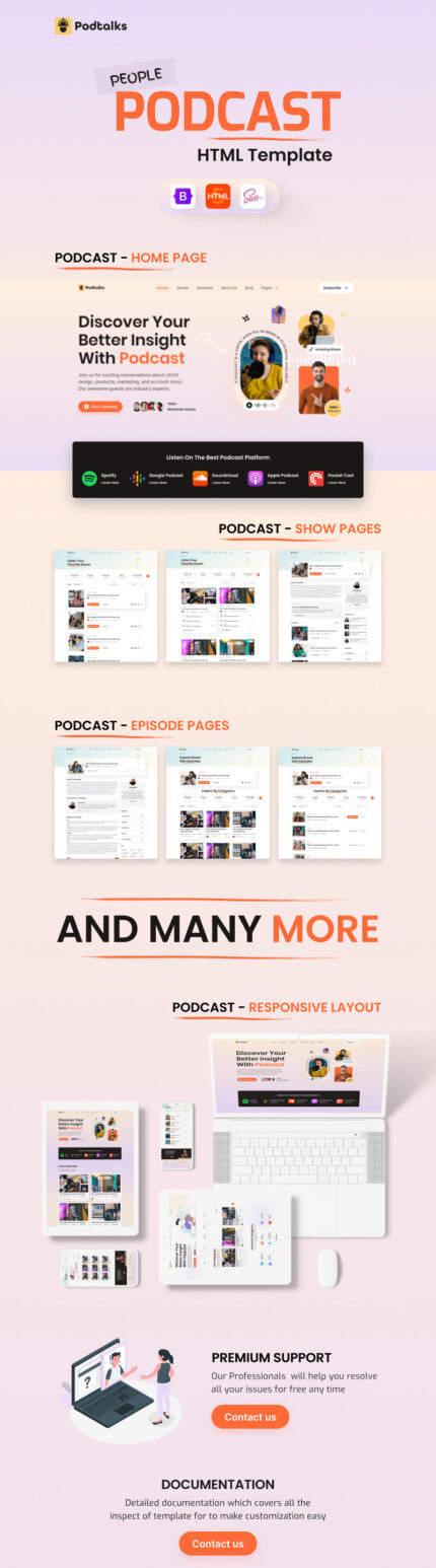 Podtalks - Premium Podcast HTML Website Template - Features Image 1