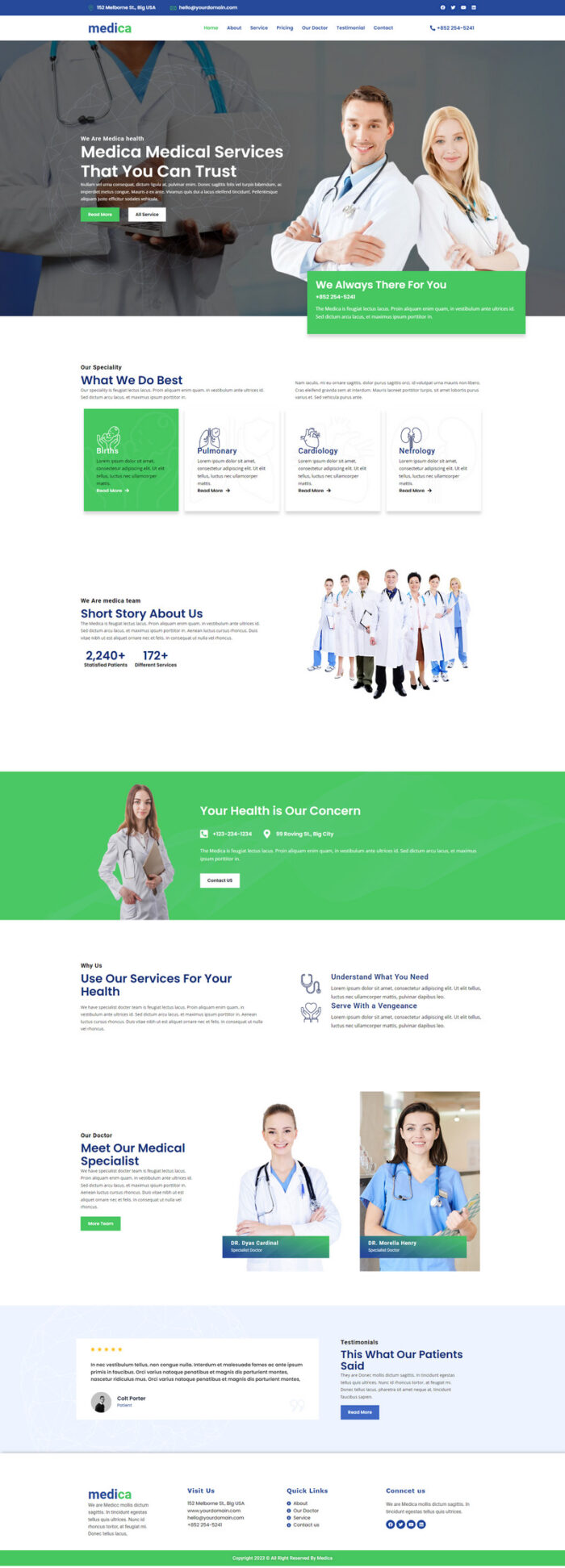 Medica Medical Doctor Wordpress Responsive Theme - Features Image 1