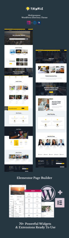 Thinkle - Multipurpose Cafe, Business and Travel Directory Theme - Features Image 1