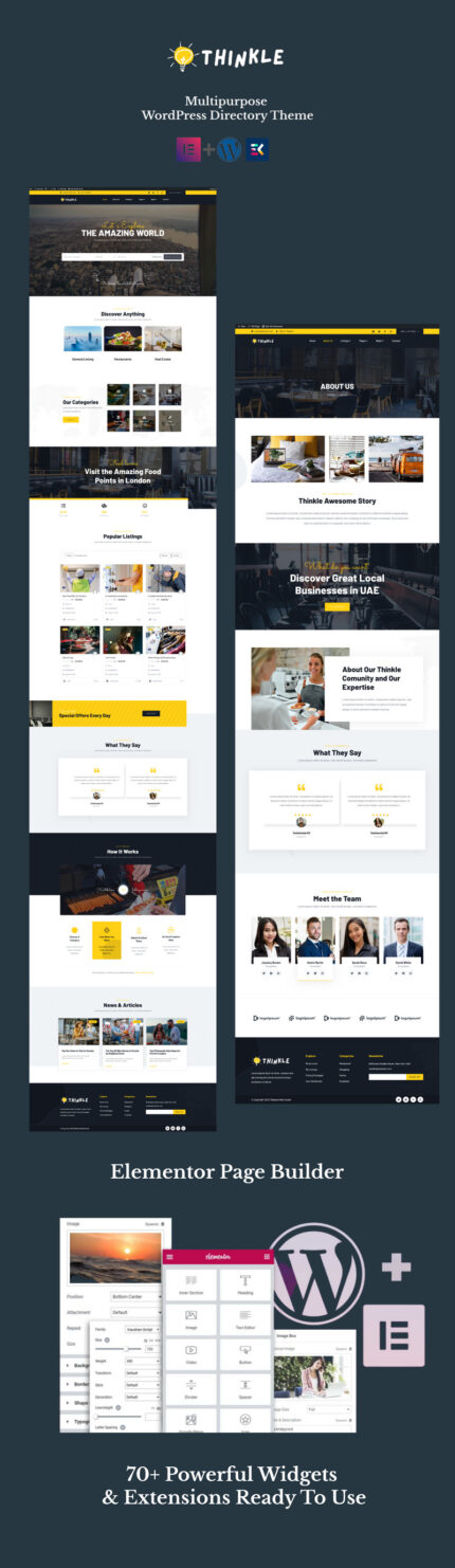 Thinkle - Multipurpose Cafe, Business and Travel Directory Theme - Features Image 1