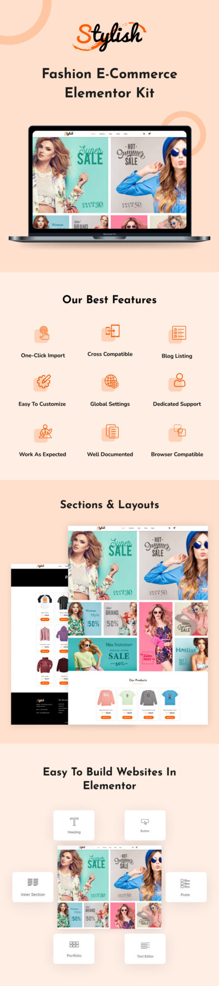 Stylish - Fashion E-commerce Elementor Kit - Features Image 1