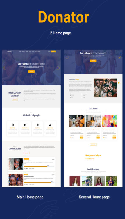 Donator - Charity, Nonprofit, NGO, Fundraising HTML5 Template - Features Image 1