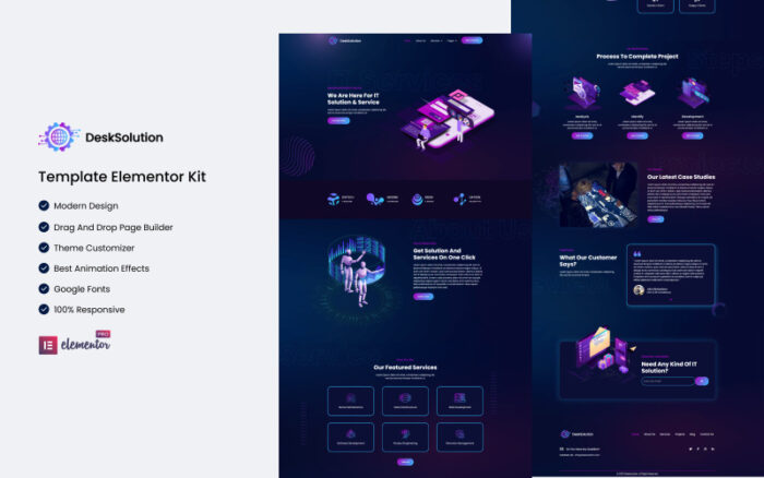 Desksolution -IT Solutions Service Elementor Template Kit