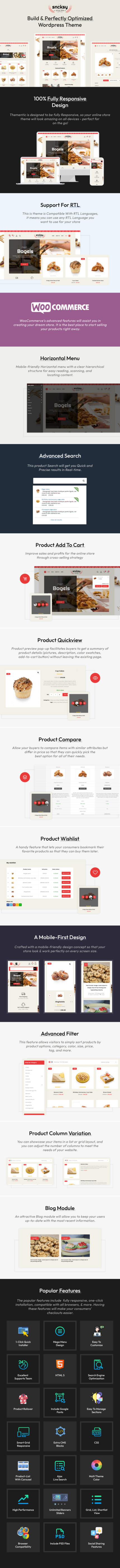 Sncksy - The Bakery Store Responsive WooCommerce Theme - Features Image 1