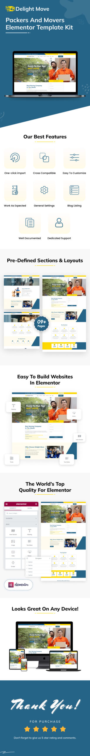 Delight Move - Packers And Movers Elementor Template Kit - Features Image 1