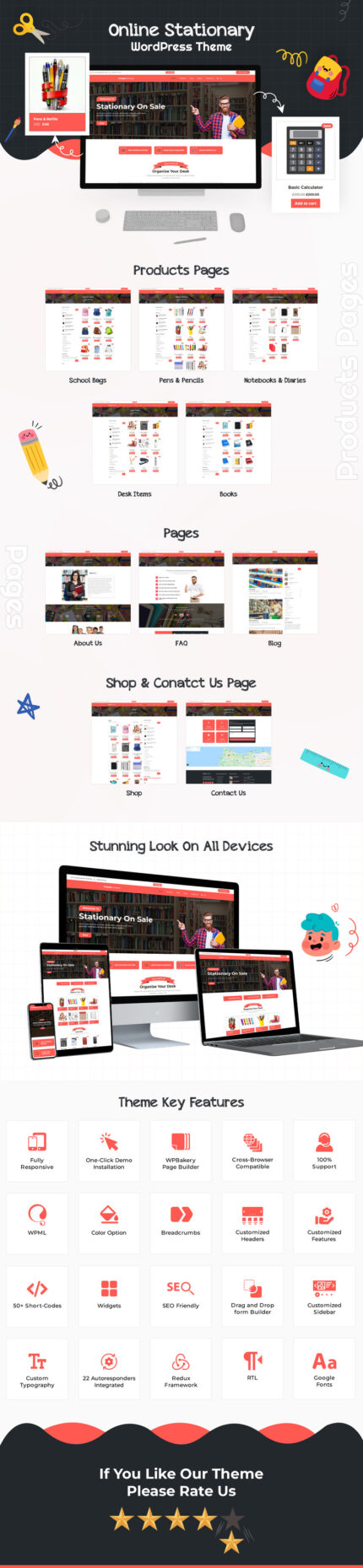 Online Stationery WooCommerce Theme - Features Image 1