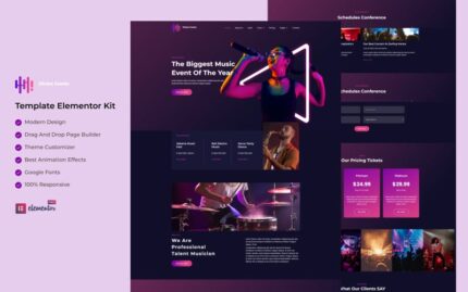 Divine Events  - Musical Event Ready to Use Elementor Template Kit