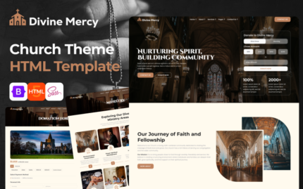 Divine Mercy - Church HTML Template with Events, Donations & Sermons