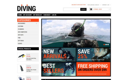 Diving Shop Magento Theme