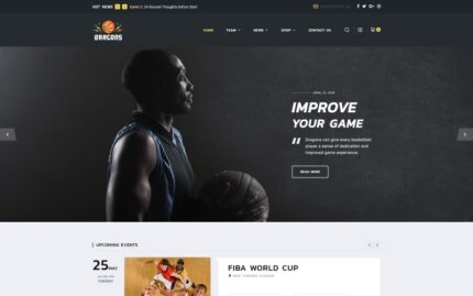 Dragons - Basketball Team Multipage HTML5 Website Template