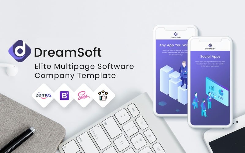 DreamSoft - Software Development Company Multipage Website Template