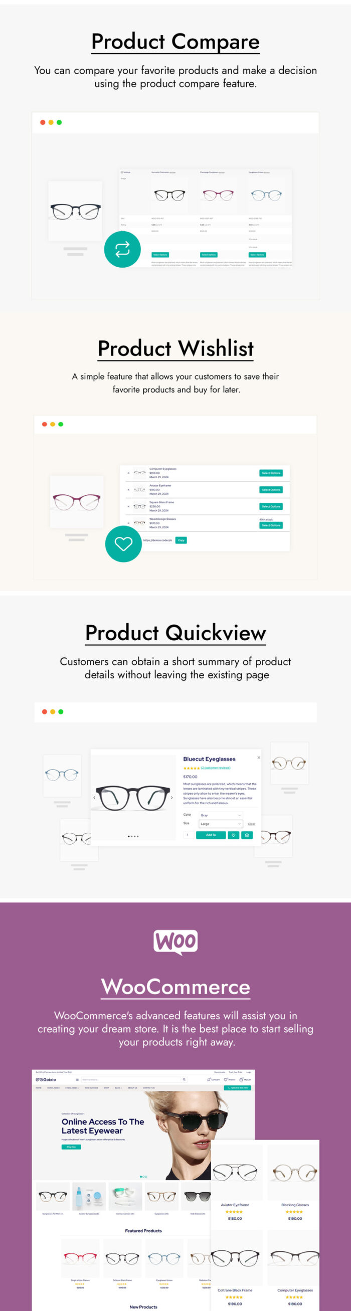 Goixio - Sunglasses, Eye Glasses WooCommerce Theme - Features Image 4