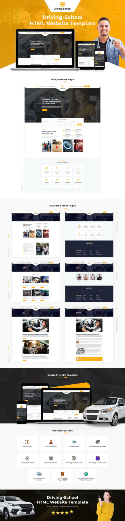 Driving-School HTML Website Template - Features Image 1