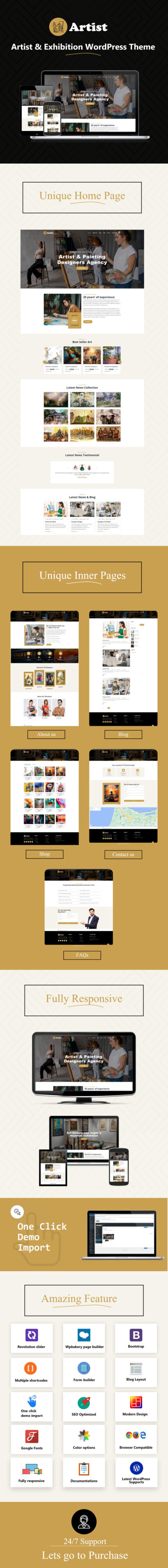 Artist & Exhibition WordPress Theme - Features Image 1