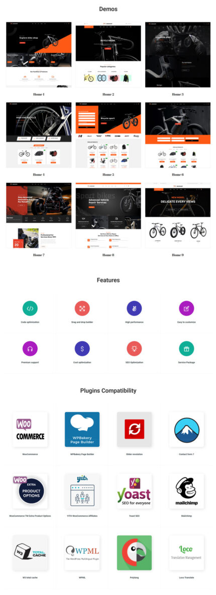 BikeShop – Sport Bicycle & Motorbike Shop Elementor WordPress Theme - Features Image 1