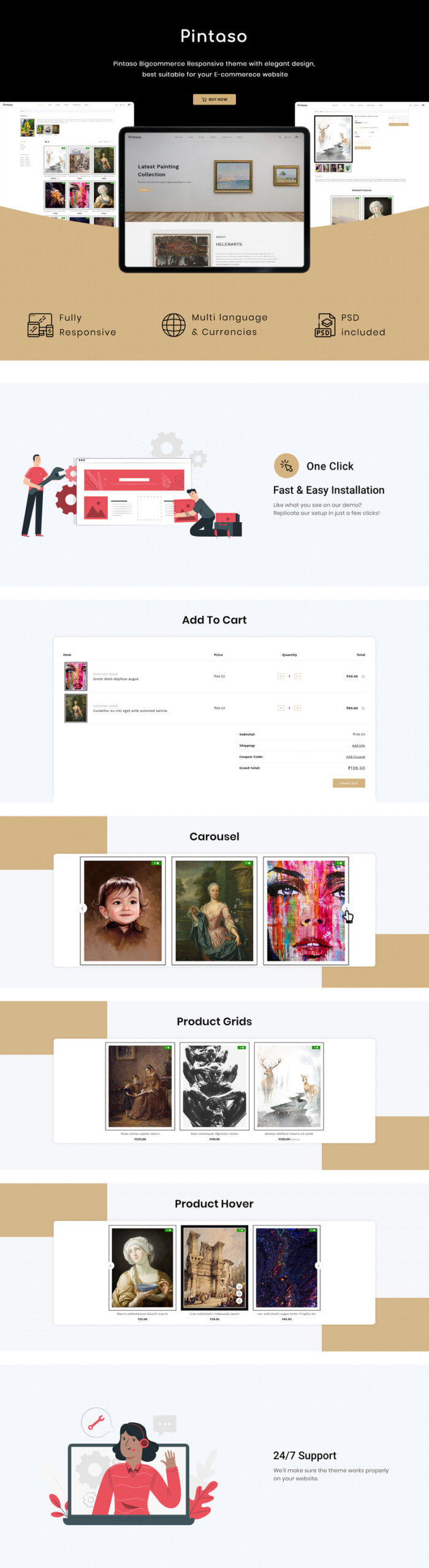 Pintaso - Art Gallery Stencil BigCommerce Template - Features Image 1