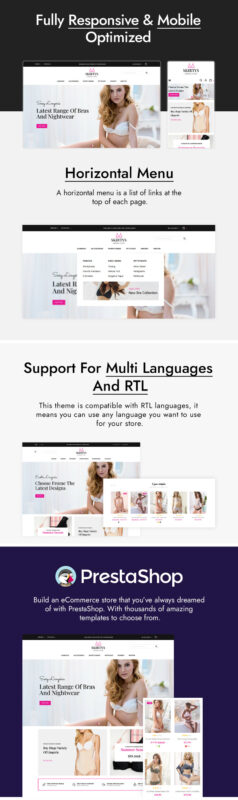 Skirtys Lingerie and Adult PrestaShop Theme - Features Image 1