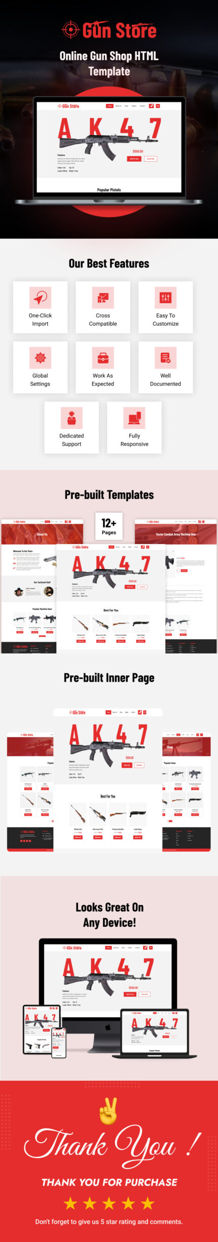 Gun Store - Online Gun Shop HTML Template - Features Image 1