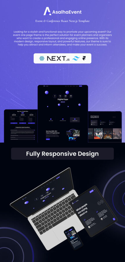 AsalhaEvent - Conference & Event React Next js Template - Features Image 1