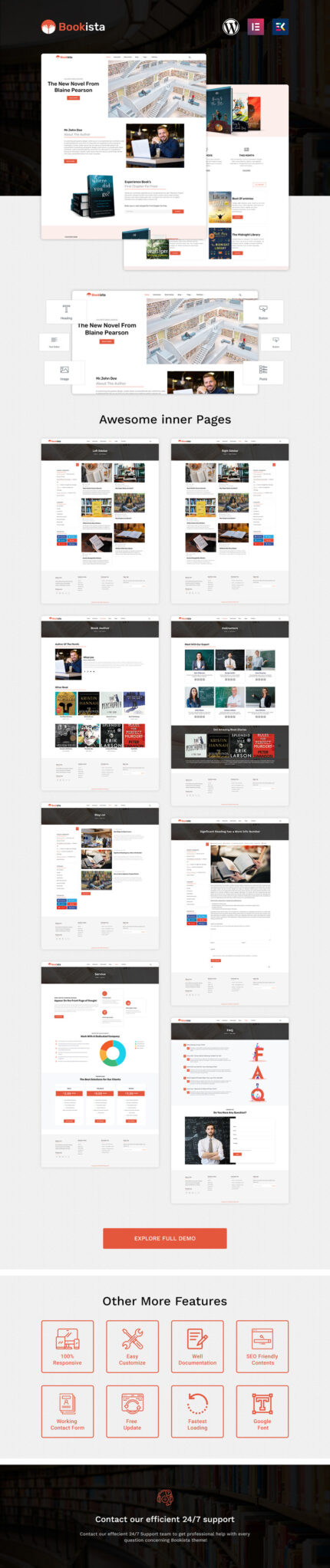 Bookista - Writer & Publishing Company WordPress Theme - Features Image 1